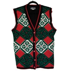 Vintage Holly Metallic Sweater Vest